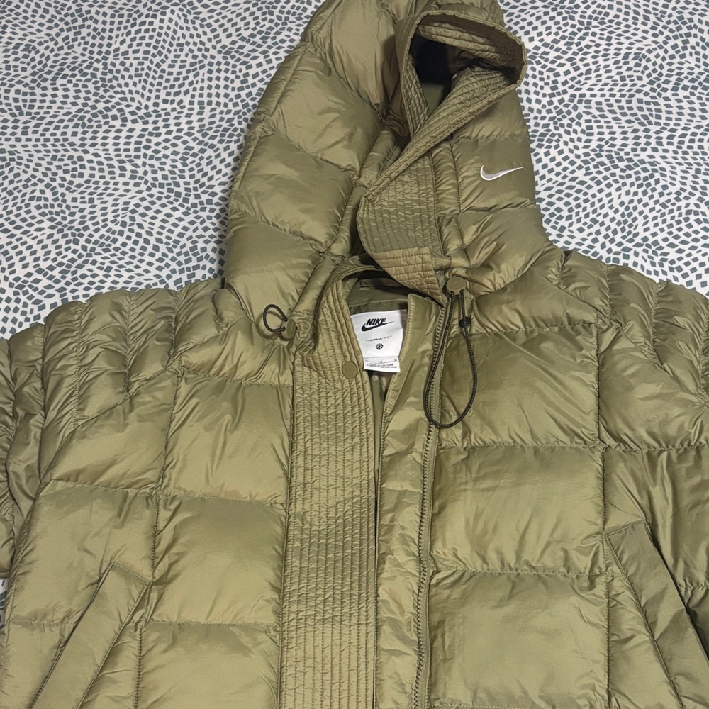 Nike Khaki Hooded Puffer Jacket